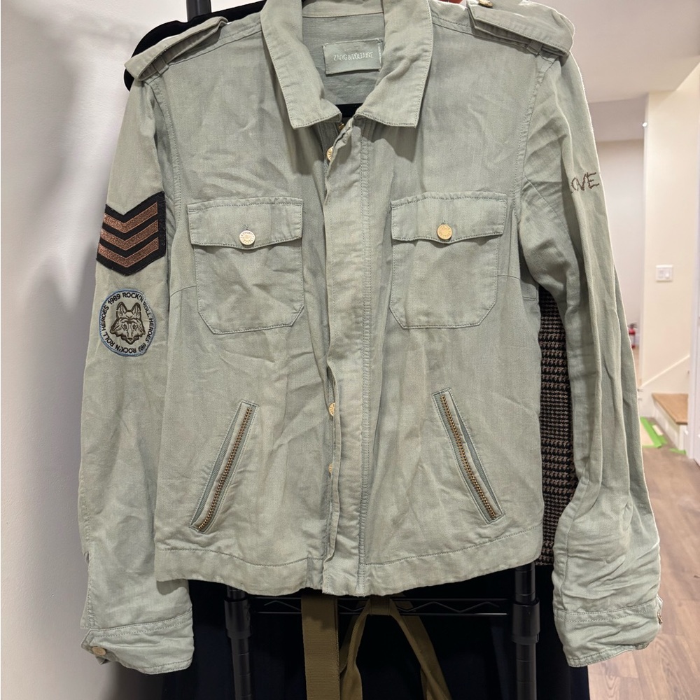 Zadig & Voltaire Light Green Military Jacket